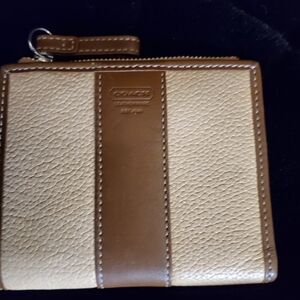 Coach Tan and Brown Leather Wallet